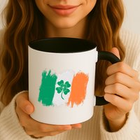 Cool St Patrick's Day Painted Distressed Irish Shamrock Flag Mug