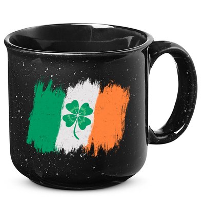 Cool St Patrick's Day Painted Distressed Irish Shamrock Flag 15oz Campfire Ceramic Mug