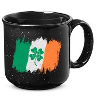 Cool St Patrick's Day Painted Distressed Irish Shamrock Flag 15oz Campfire Ceramic Mug