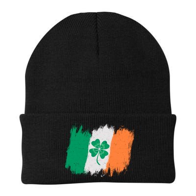 Cool St Patrick's Day Painted Distressed Irish Shamrock Flag Beanie