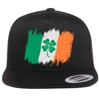 Cool St Patrick's Day Painted Distressed Irish Shamrock Flag Flatbill Hat