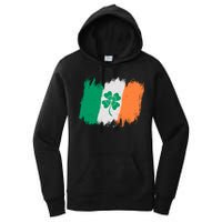 Cool St Patrick's Day Painted Distressed Irish Shamrock Flag Women's Pullover Hoodie