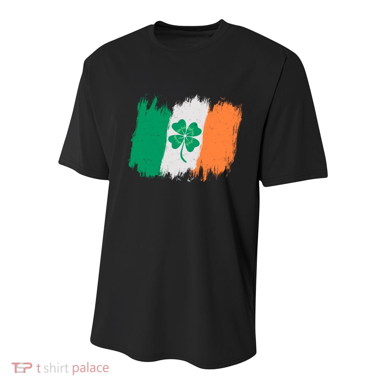 Cool St Patrick's Day Painted Distressed Irish Shamrock Flag Youth Performance Sprint T-Shirt
