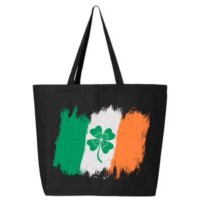 Cool St Patrick's Day Painted Distressed Irish Shamrock Flag 25L Jumbo Tote