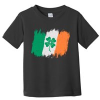 Cool St Patrick's Day Painted Distressed Irish Shamrock Flag Toddler T-Shirt