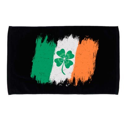 Cool St Patrick's Day Painted Distressed Irish Shamrock Flag Microfiber Hand Towel
