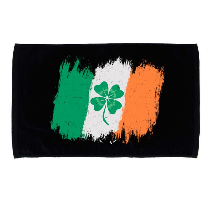 Cool St Patrick's Day Painted Distressed Irish Shamrock Flag Microfiber Hand Towel