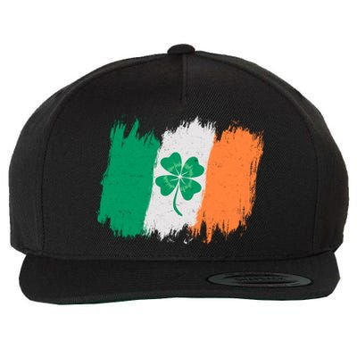 Cool St Patrick's Day Painted Distressed Irish Shamrock Flag Wool Snapback Cap