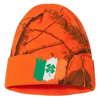 Cool St Patrick's Day Painted Distressed Irish Shamrock Flag Kati Licensed 12" Camo Beanie