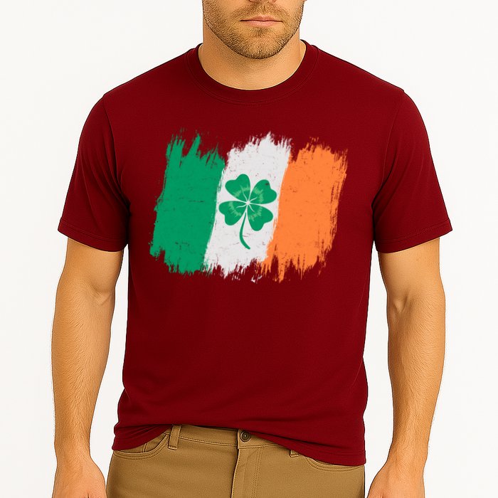 Cool St Patrick's Day Painted Distressed Irish Shamrock Flag Performance Shirt