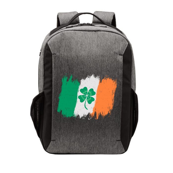 Cool St Patrick's Day Painted Distressed Irish Shamrock Flag Vector Backpack