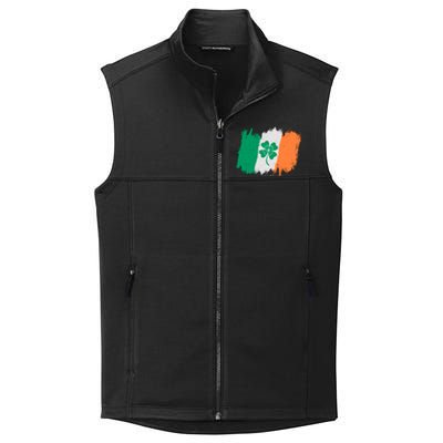 Cool St Patrick's Day Painted Distressed Irish Shamrock Flag Collective Smooth Fleece Vest