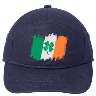 Cool St Patrick's Day Painted Distressed Irish Shamrock Flag 7-Panel Snapback Hat