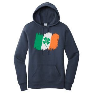 Cool St Patrick's Day Painted Distressed Irish Shamrock Flag Women's Pullover Hoodie