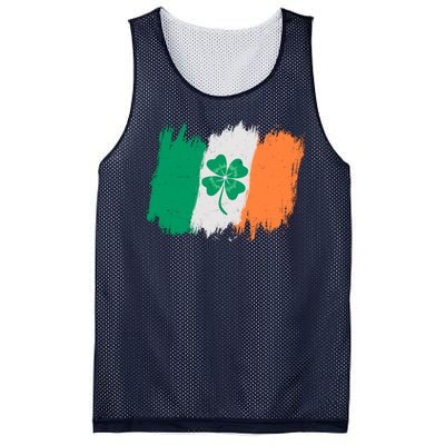 Cool St Patrick's Day Painted Distressed Irish Shamrock Flag Mesh Reversible Basketball Jersey Tank