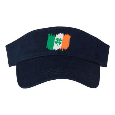 Cool St Patrick's Day Painted Distressed Irish Shamrock Flag Valucap Bio-Washed Visor