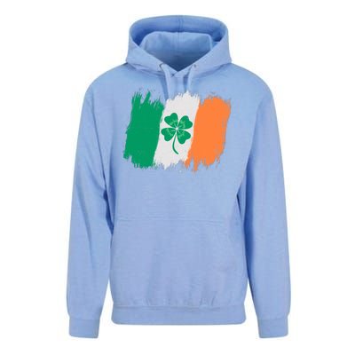 Cool St Patrick's Day Painted Distressed Irish Shamrock Flag Unisex Surf Hoodie