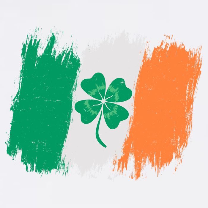 Cool St Patrick's Day Painted Distressed Irish Shamrock Flag Garment-Dyed Sweatshirt
