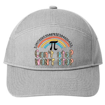 Can't Stop Pi Won't Stop Leopard Pi Day Math Lover 7-Panel Snapback Hat