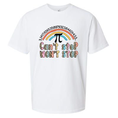 Can't Stop Pi Won't Stop Leopard Pi Day Math Lover Sueded Cloud Jersey T-Shirt