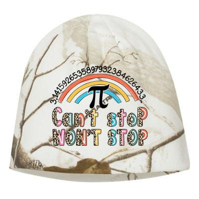 Can't Stop Pi Won't Stop Leopard Pi Day Math Lover Kati - Camo Knit Beanie