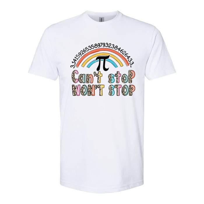 Can't Stop Pi Won't Stop Leopard Pi Day Math Lover Softstyle CVC T-Shirt