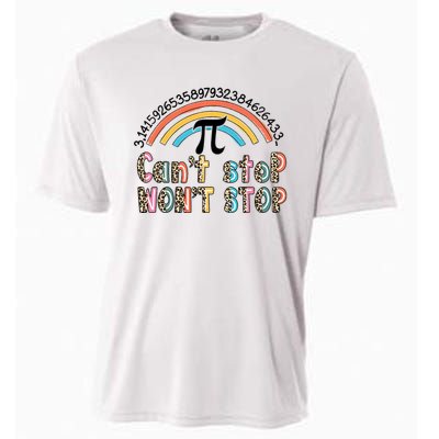 Can't Stop Pi Won't Stop Leopard Pi Day Math Lover Cooling Performance Crew T-Shirt