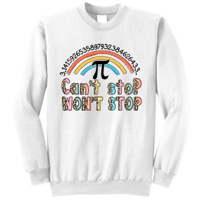 Can't Stop Pi Won't Stop Leopard Pi Day Math Lover Sweatshirt