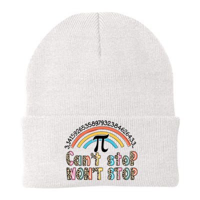 Can't Stop Pi Won't Stop Leopard Pi Day Math Lover Knit Cap Winter Beanie