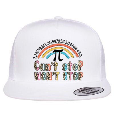 Can't Stop Pi Won't Stop Leopard Pi Day Math Lover Flat Bill Trucker Hat