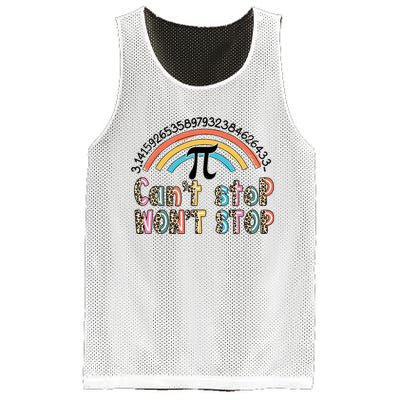 Can't Stop Pi Won't Stop Leopard Pi Day Math Lover Mesh Reversible Basketball Jersey Tank