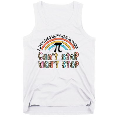 Can't Stop Pi Won't Stop Leopard Pi Day Math Lover Tank Top