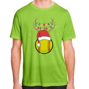 Christmas Softball Player Santa Claus Xmas Day Sport Gift Adult ChromaSoft Performance T-Shirt