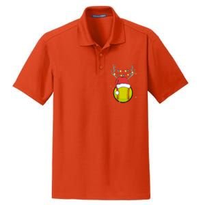 Christmas Softball Player Santa Claus Xmas Day Sport Gift Dry Zone Grid Polo