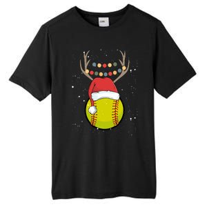 Christmas Softball Player Santa Claus Xmas Day Sport Gift Tall Fusion ChromaSoft Performance T-Shirt