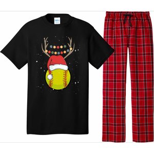 Christmas Softball Player Santa Claus Xmas Day Sport Gift Pajama Set