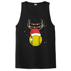 Christmas Softball Player Santa Claus Xmas Day Sport Gift PosiCharge Competitor Tank