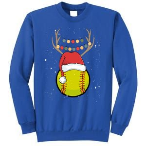 Christmas Softball Player Santa Claus Xmas Day Sport Gift Sweatshirt