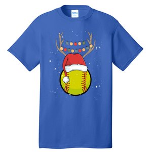 Christmas Softball Player Santa Claus Xmas Day Sport Gift Tall T-Shirt