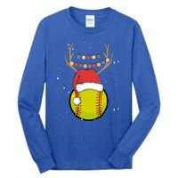 Christmas Softball Player Santa Claus Xmas Day Sport Gift Tall Long Sleeve T-Shirt