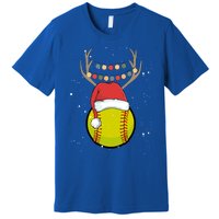 Christmas Softball Player Santa Claus Xmas Day Sport Gift Premium T-Shirt