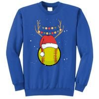 Christmas Softball Player Santa Claus Xmas Day Sport Gift Tall Sweatshirt