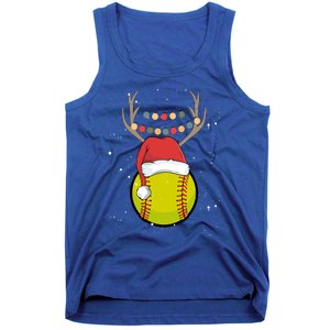 Christmas Softball Player Santa Claus Xmas Day Sport Gift Tank Top