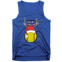 Christmas Softball Player Santa Claus Xmas Day Sport Gift Tank Top