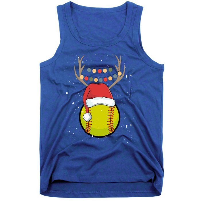 Christmas Softball Player Santa Claus Xmas Day Sport Gift Tank Top