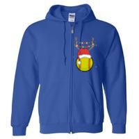 Christmas Softball Player Santa Claus Xmas Day Sport Gift Full Zip Hoodie