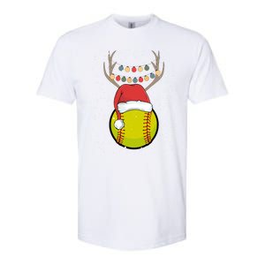 Christmas Softball Player Santa Claus Xmas Day Sport Gift Softstyle CVC T-Shirt