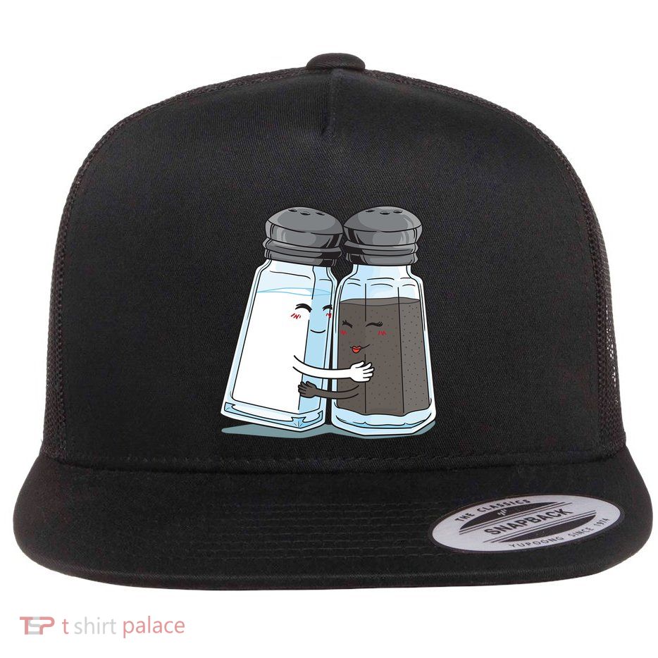 Cute Salt Pepper Shaker Hugs Funny Gift Flatbill Hat