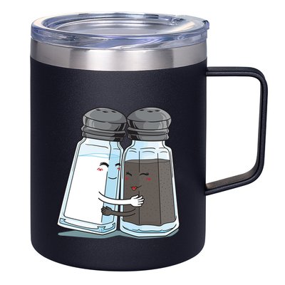 Cute Salt Pepper Shaker Hugs Funny Gift 12oz Stainless Steel Coffee Mug