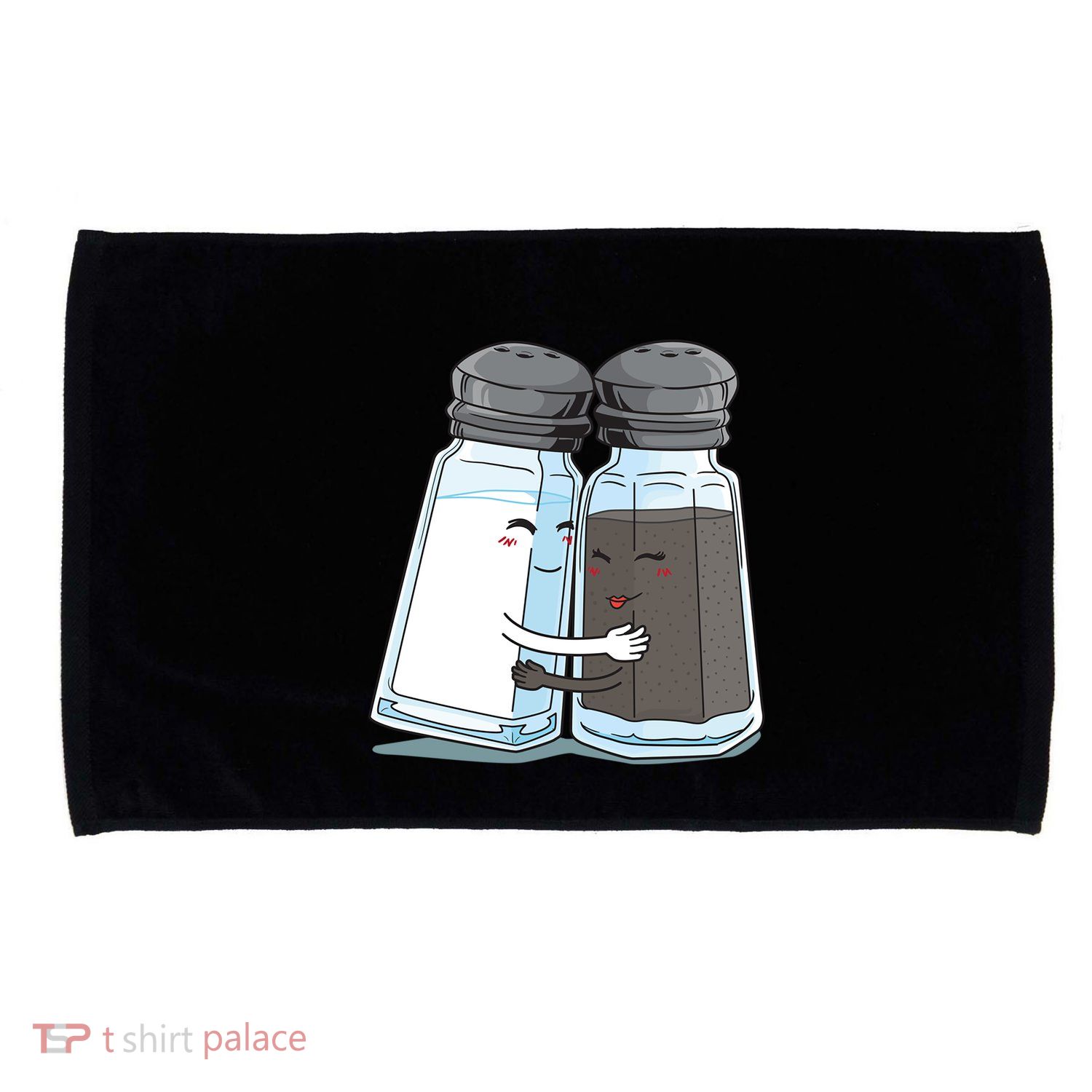 Cute Salt Pepper Shaker Hugs Funny Gift Microfiber Hand Towel